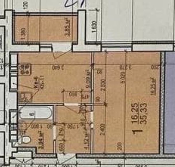 Квартира 1-комнатная Мира-3 Лучшая планировка и цена 35м2