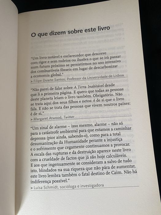 Livro “A Terra Inabitável” de David Wallace-Wells