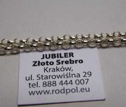 Srebrny łańcuszek okrągłe ogniwa 61 cm. 2,3 mm. FBM.