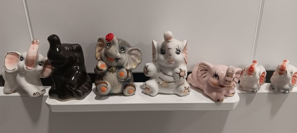 Figurki słoni ceramiczne