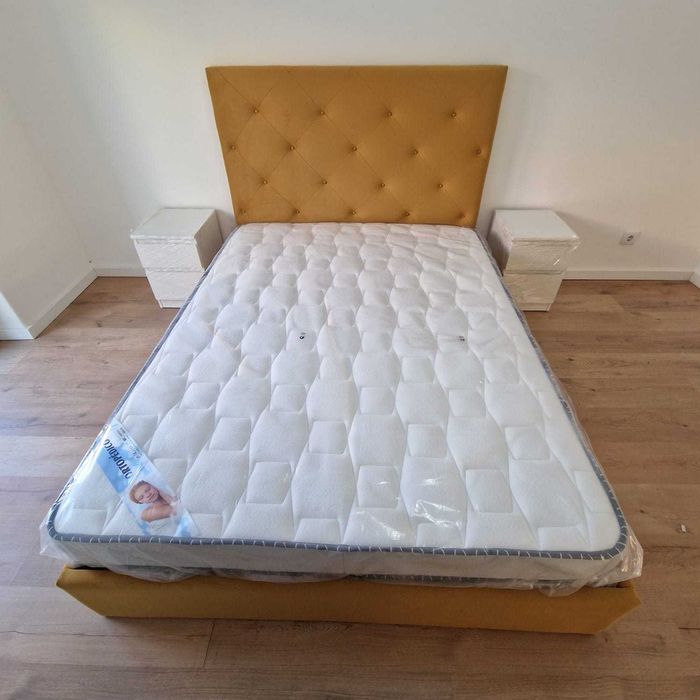 Camas de Casal Estofadas de Luxo 199€ Disp. em Várias Cores! 190x140m!