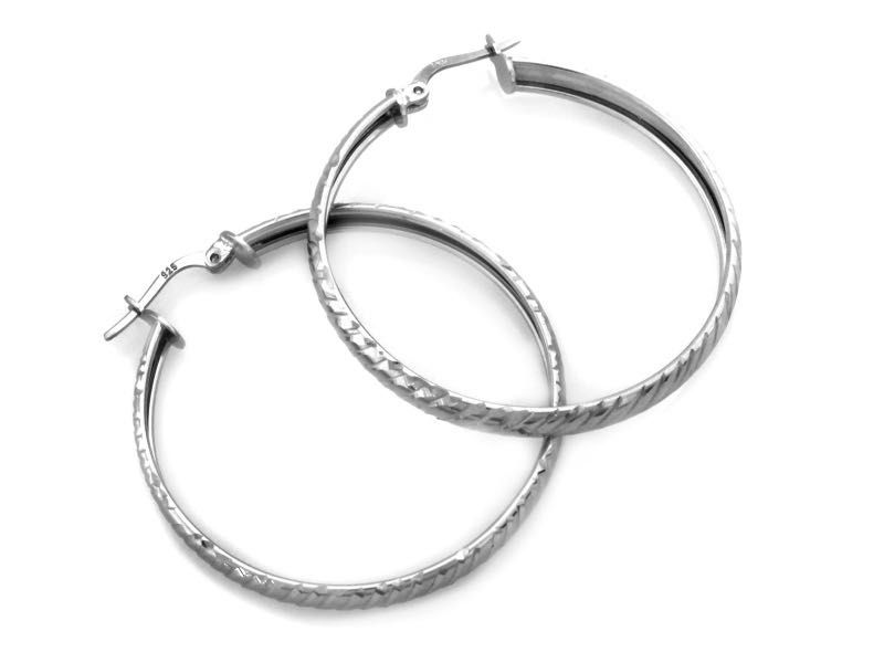 Duże Grube Srebrne kolczyki koła 48mm próba 925. Sklep