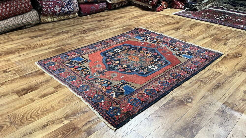 PERSKI ZANJAN | Ręcznie tkany dywan z Iranu | Około 70 lat historii | 110 × 150 cm