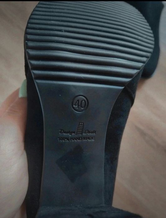 Nowe czarne botki na klockowym obcasie • jesień/zima • rozmiar 40