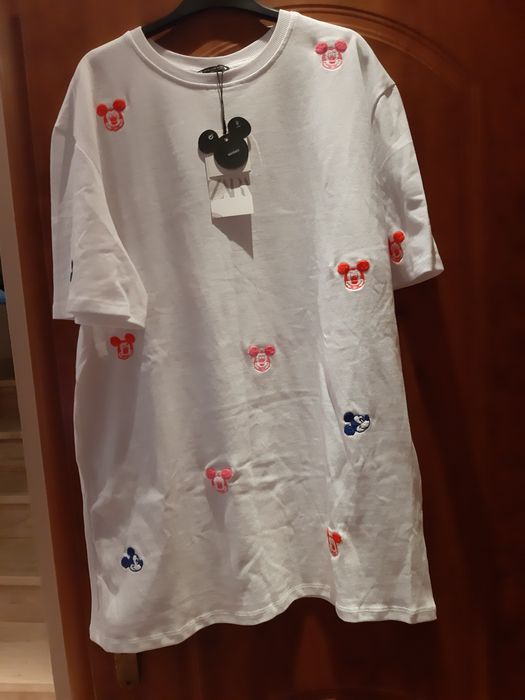 Sukienka Zara Miki Disney M haft biała limited myszka miki
