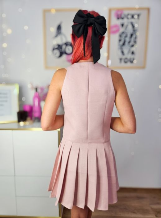 Komplet, garnitur różowy, roz. XS