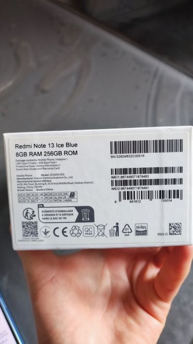 Xiaomi note 13 8/256GB