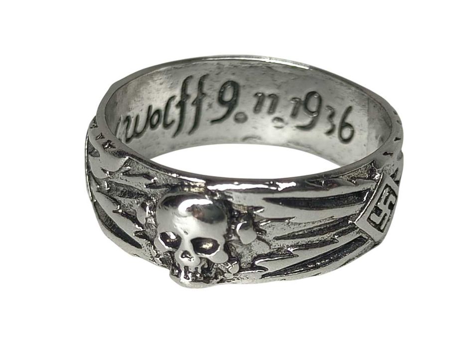 Перстень печатка кольцо череп с гравировкой