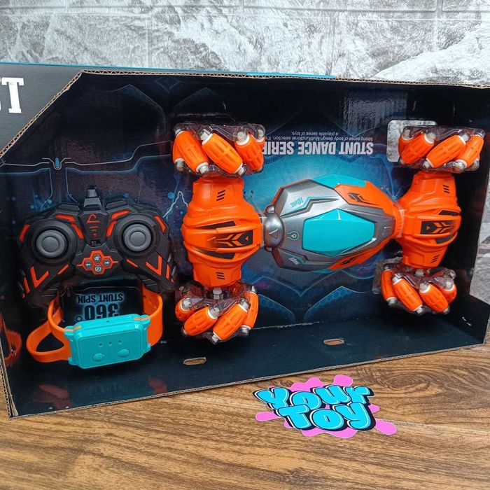 Трюковая Машинка Перевертыш на Радиоуправлении Оранжевая