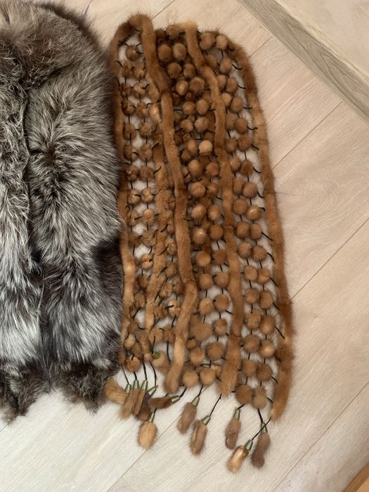 Шарф накидка норка чорнобурка