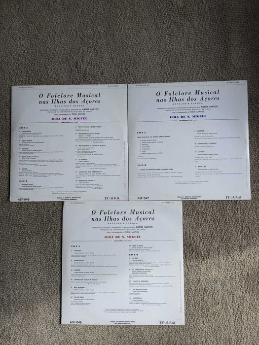 O folclore musical nas ilhas dos Açores 3 Lp (1960)