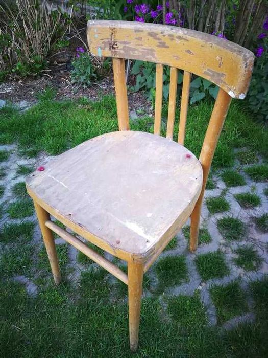 krzesło gięte retro stare drewniane thonet prl