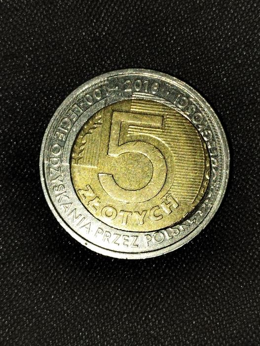5zł 100lat niepodległości 2018 destrukt rozlanie