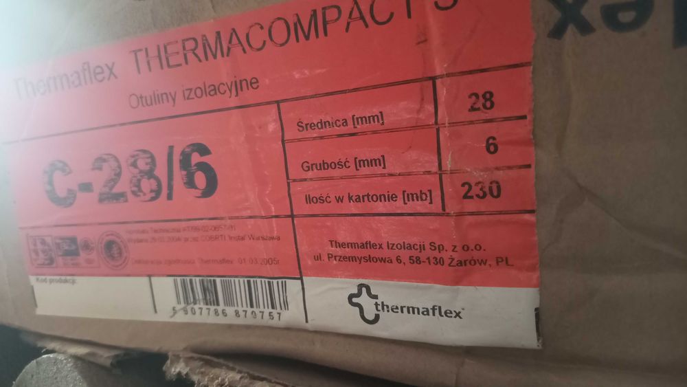 Izolacja rur thermaflex 28\6 otulina