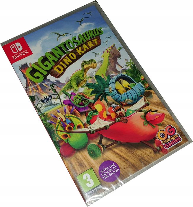 gigantozaur: dino kart nintendo switch pudełkowa katridż