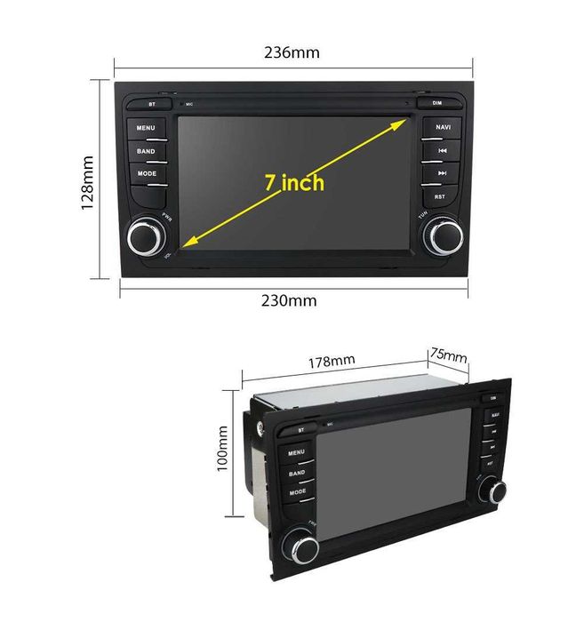 Radio RDS DAB CarPlay Android DVD USB GPS WiFi Seat EXEO AUDI A4 B7 B6