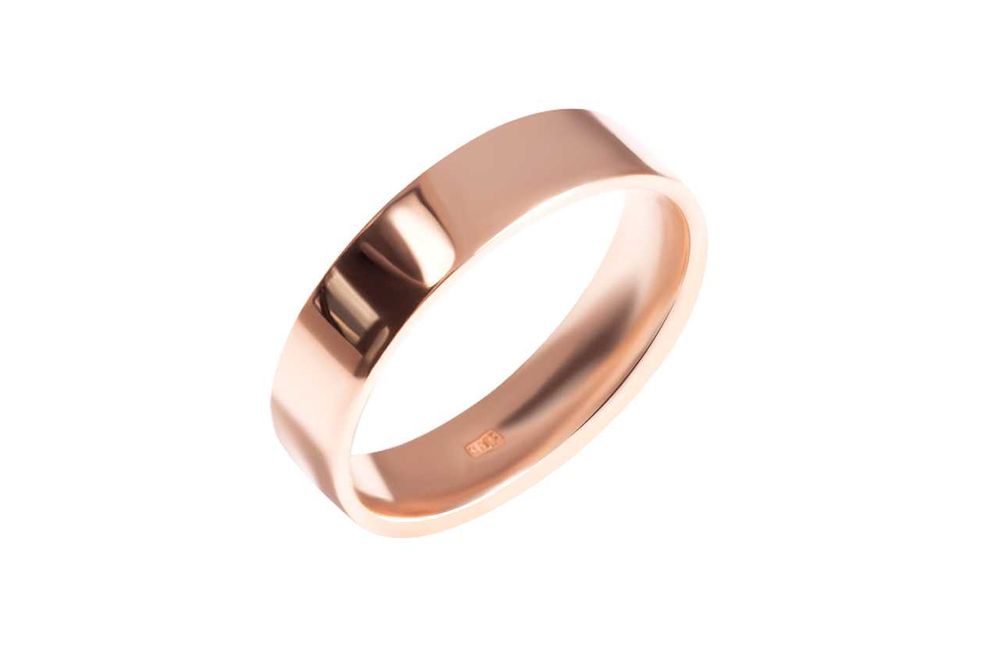 Женское обручальное кольцо из красного золота