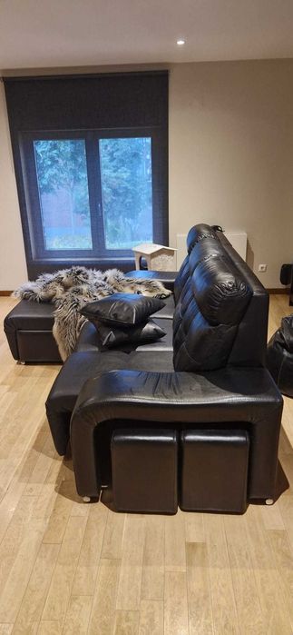 Sofá Chaise Longue+Mesa+4bancos+Puff