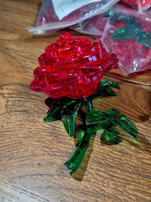 Puzzle 3D Crystal Rose - Róża 44 elementy Bardzo Trudne