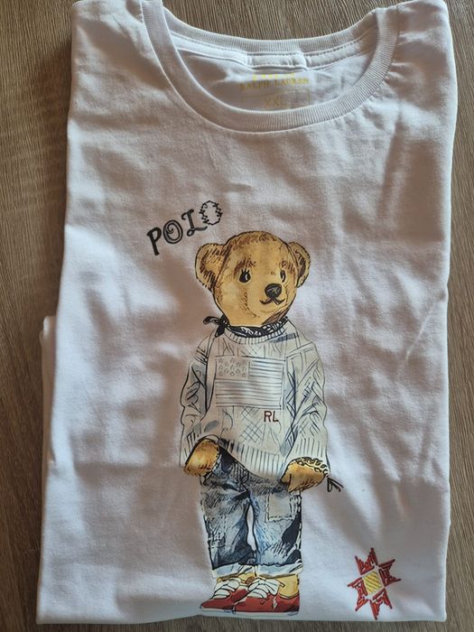 T-shirt damski biały z misiem Ralph Lauren rozmiar XXL