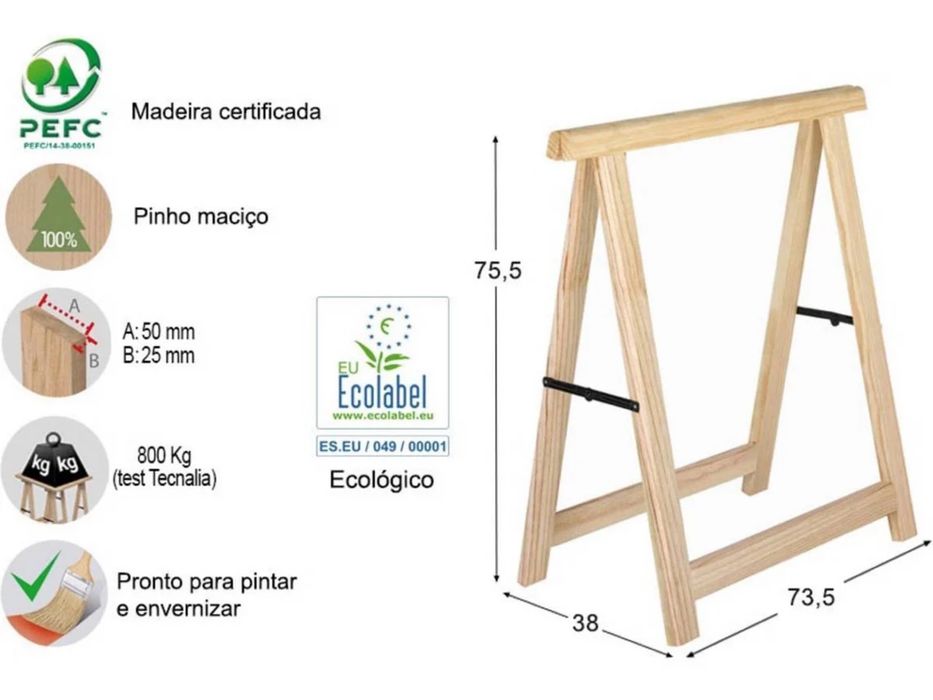 Cavaletes mais tampo