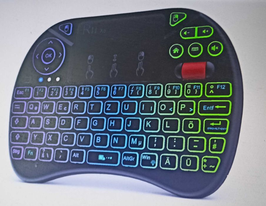 Nowa mini klawiatura z touchpaden RIiTV 2,4GHz 8kolorow bezprzewodowa