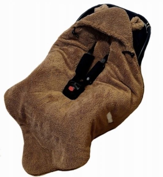 Otulacz do fotelika kocyk Rożek Kaptur Uszy Miś