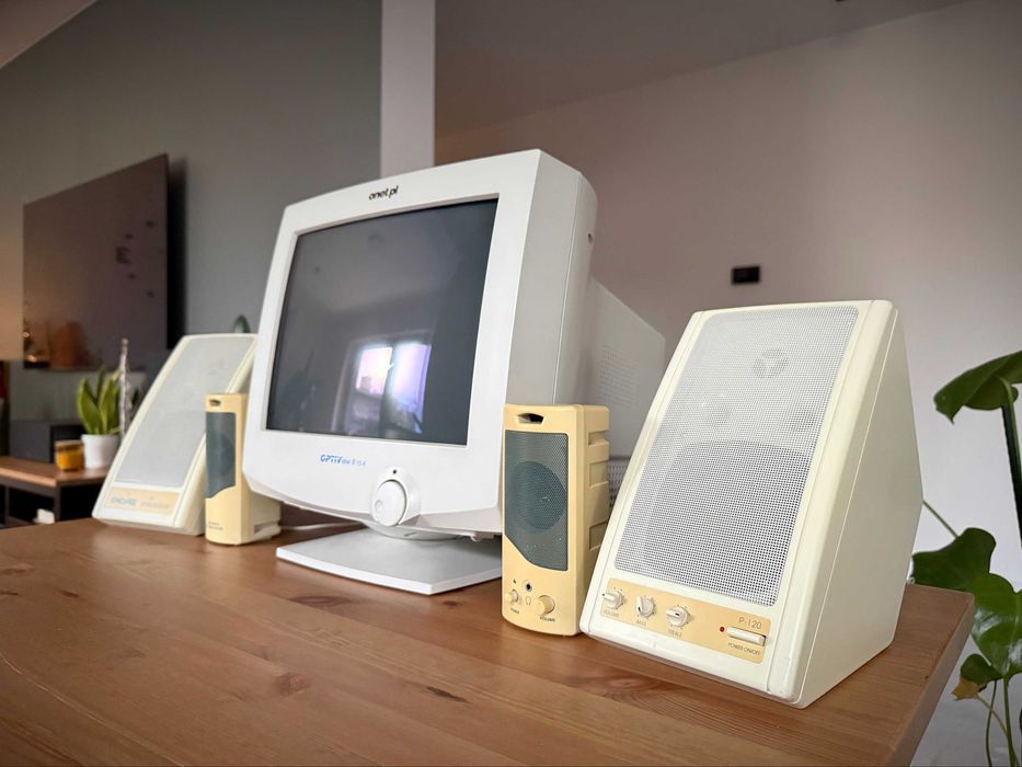 Encore P-120 duże głośniki komputerowe stare kolumienki retro