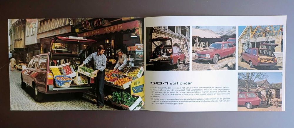 Folheto brochura publicidade memorabília 1973 Peugeot 504