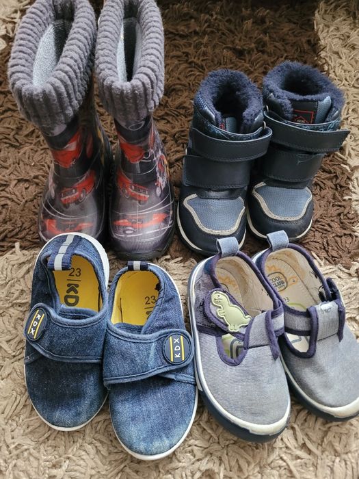 zestaw bucików zimowe kalosze,trampki rozmiar 23
