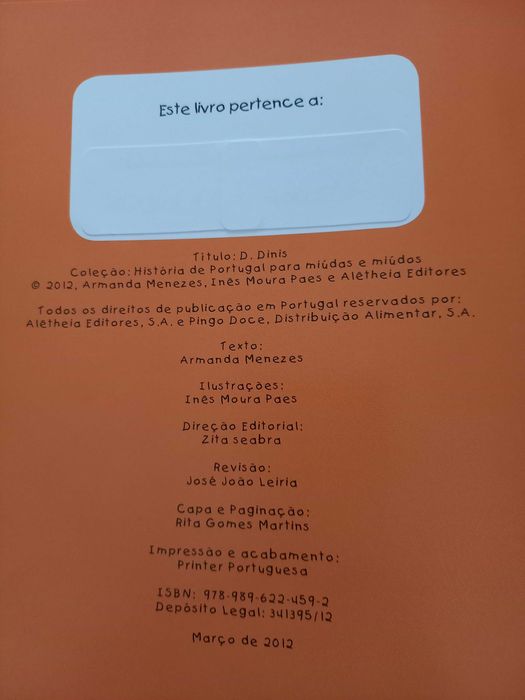 Livro histórico infantil de D. DINIS