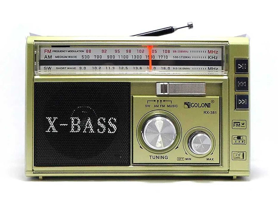 Радиоприемник радио GOLON RX-381 c фонариком и USB, есть опт
