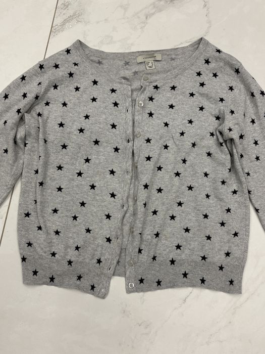 kardigan modadamska gwiazdki szary sweter wiosna