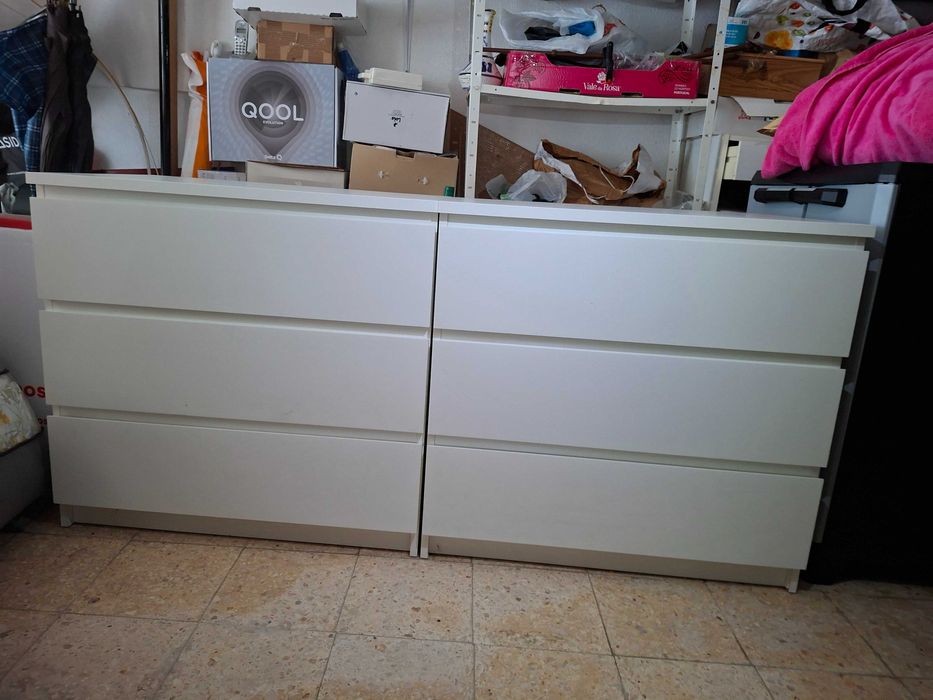 Comoda malm 3 gavetas ikea nova