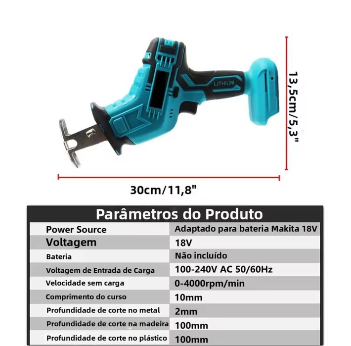 Serra Sabre / Vaivem baterias 4Ah oferta de laminas