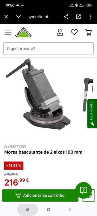 Torno morsa bancada inclinavel 2 eixos 100mm