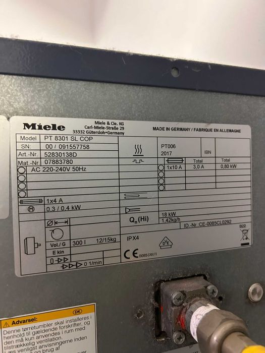 Lavandaria profissional completa Miele - 9 Máquinas
