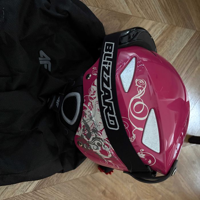 Kask narciarski dzieciecy 4F rozmiar S 55-56 plus gogle Blizzard