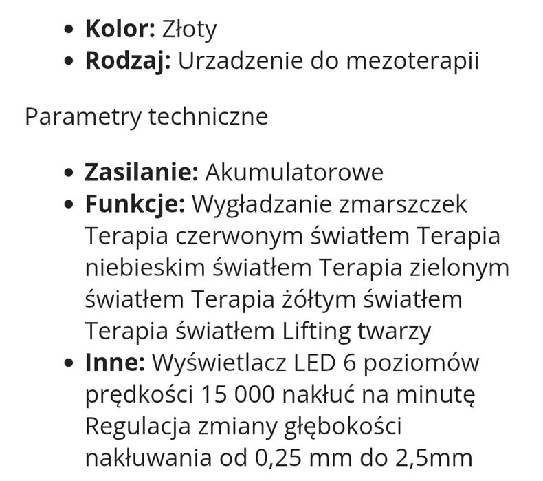 Dermapen Beautyfly Meso Intense Gold  kartridż GRATIS