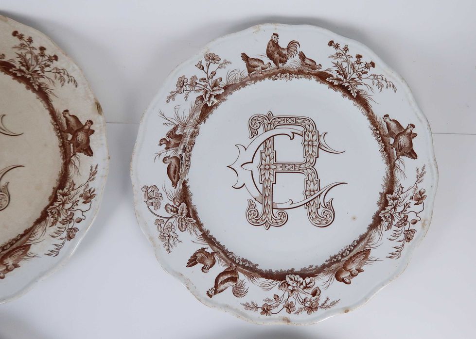 4 Pratos Brasonados "CR" Séc. XIX