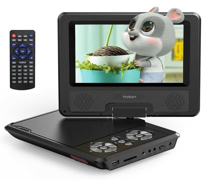 Przenośny samochodowy odtwarzacz DVD USB kart SD z obrotowym ekranem