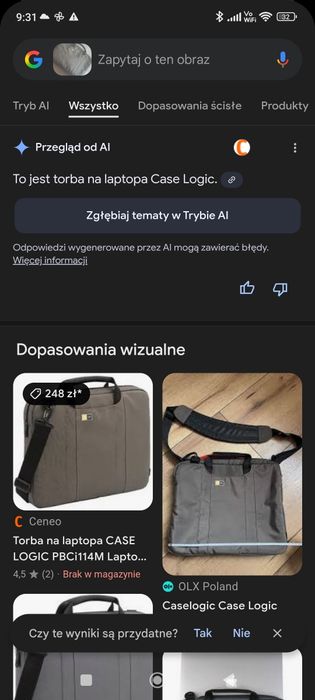 Torba na laptopa Case Logic