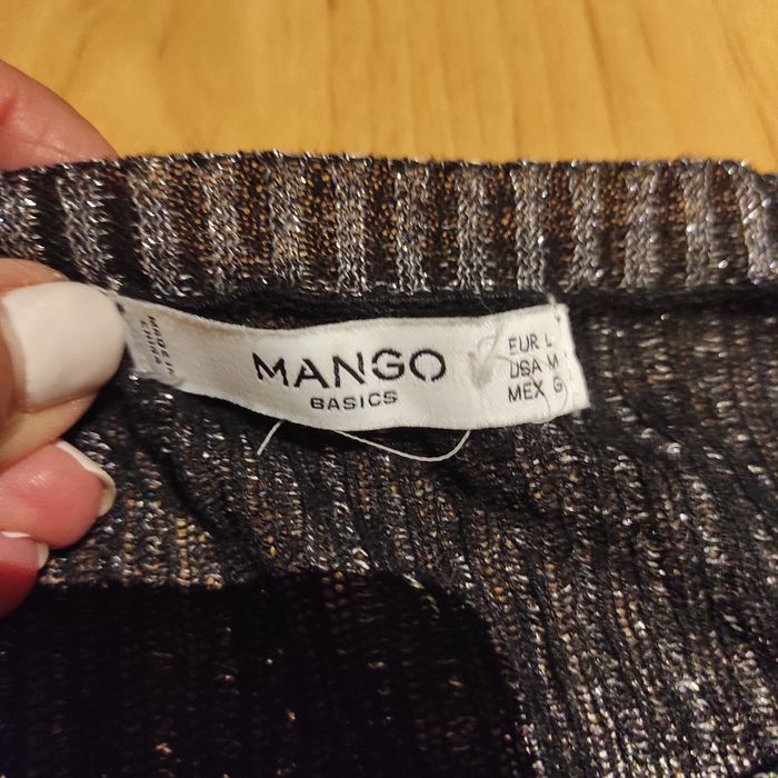 Sweterek Mango M czarny że srebrem