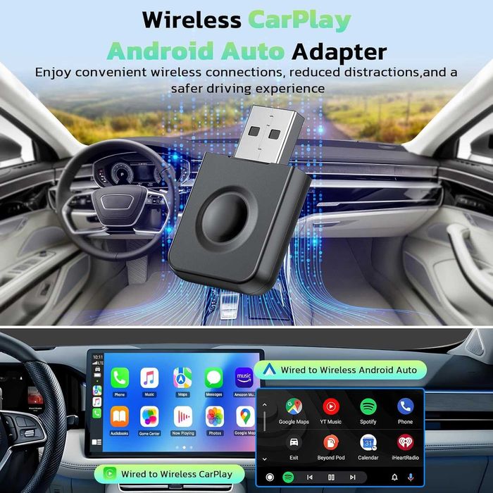 Lamtto Bezprzewodowy adapter CarPlay 2w 1
