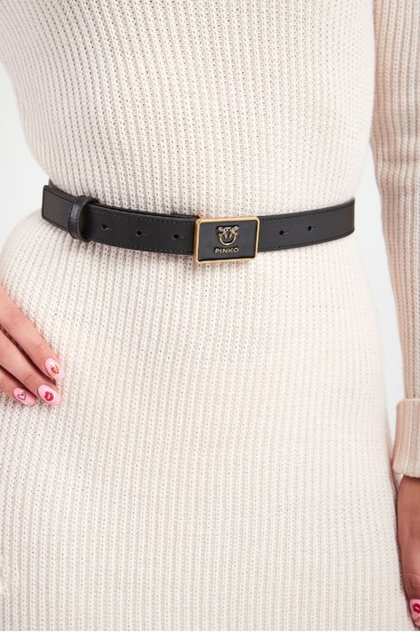 PINKO nowy czarny pasek ONDINA r. XS, szer. 2,5 cm