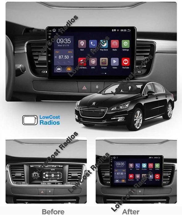 (NOVO) Rádio 2DIN ANDROID 9" Polegadas • Peugeot 508 • GPS WIFI APPS