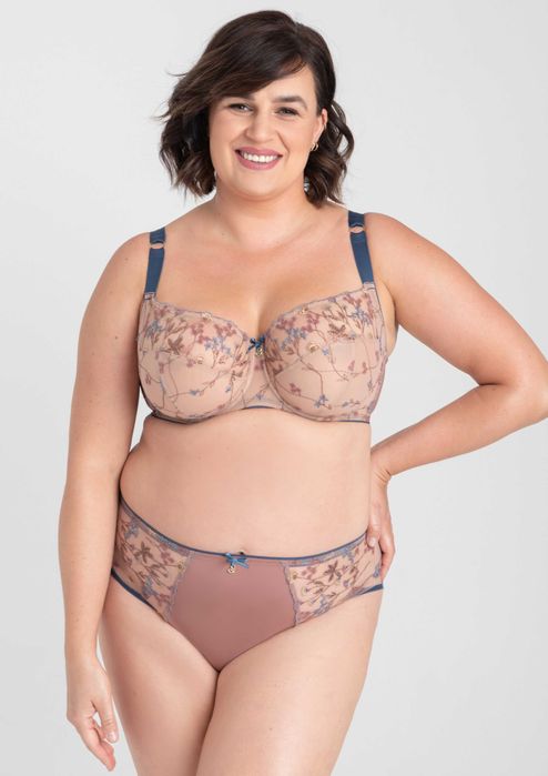 Biustonosz miękki Samanta Ellie A911 85F duży biust, połyskujący nugat