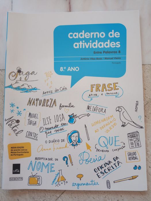 Caderno de actividades "Entre Palavras" 8 ano Editora Leya novo