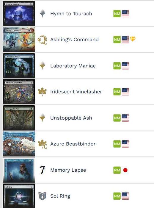 Varias cartas de magic the gathering