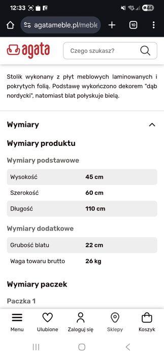 Stolik kawowy,stolik szary z białym blatem FLOT 12 ,Agata meble , st